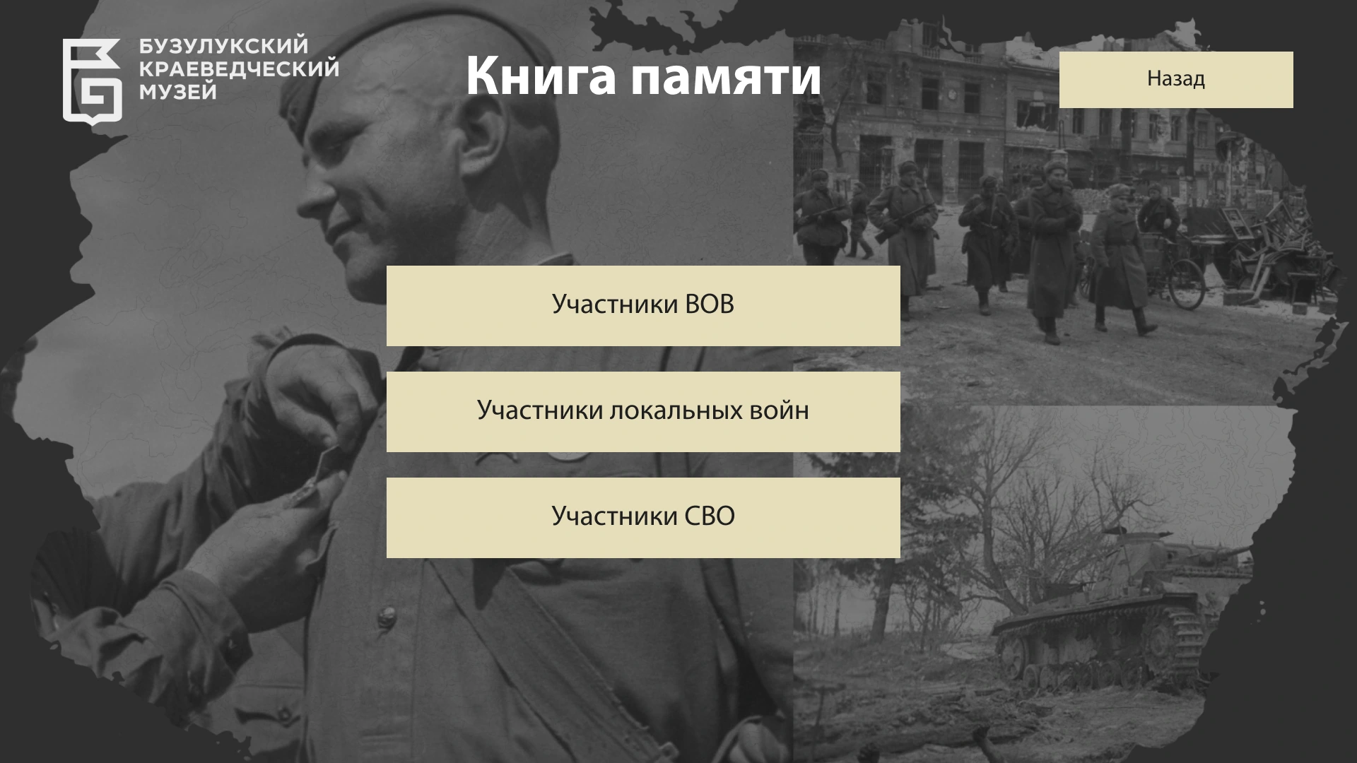Книга памяти: выбор участников ВОВ, локальных войн и СВО