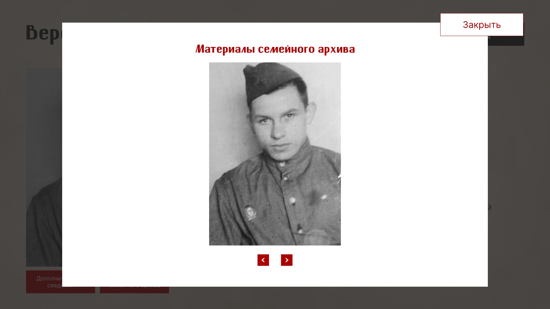 Просмотр материалов семейного архива