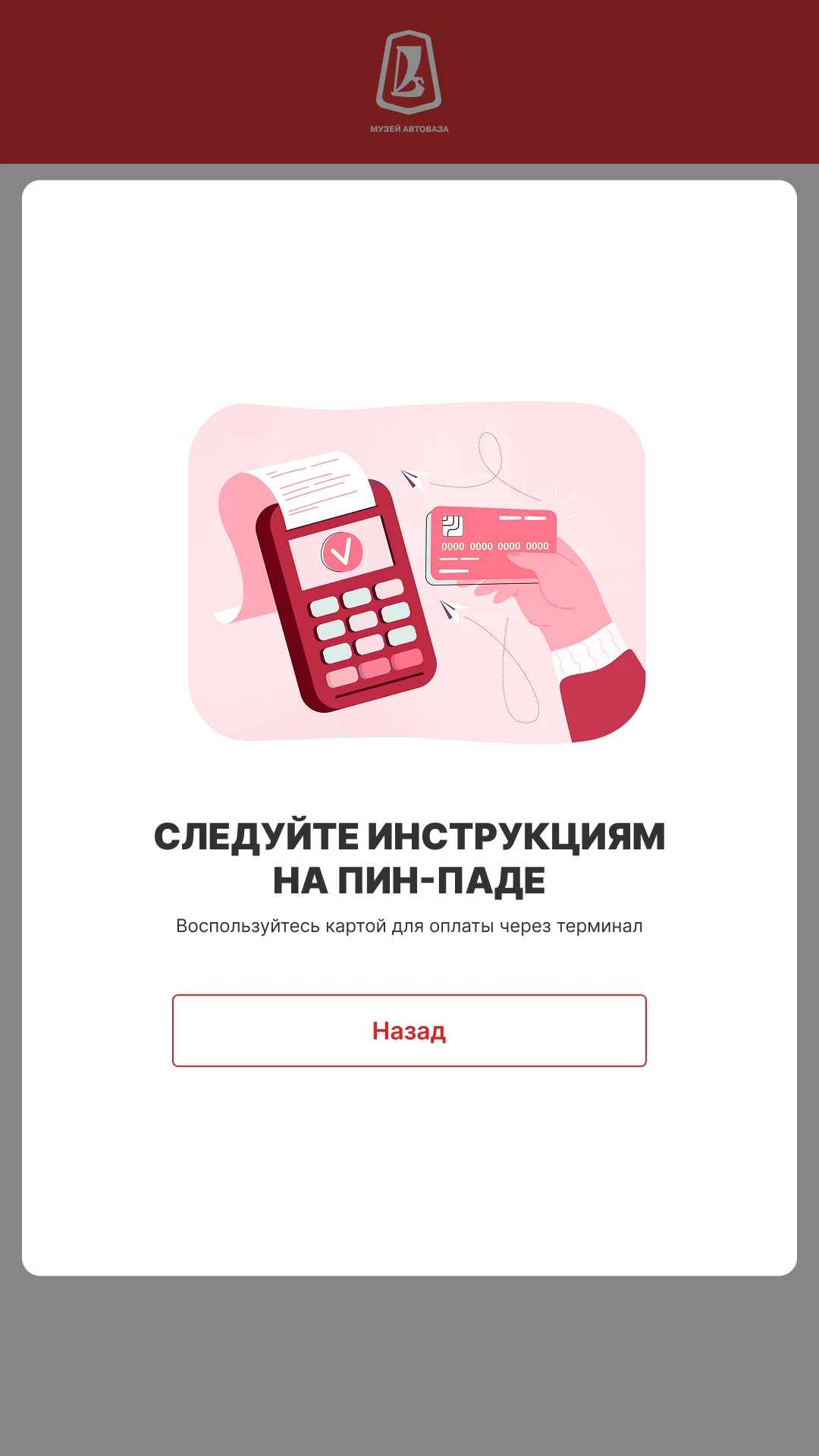 Оплата по инструкции на пин-паде