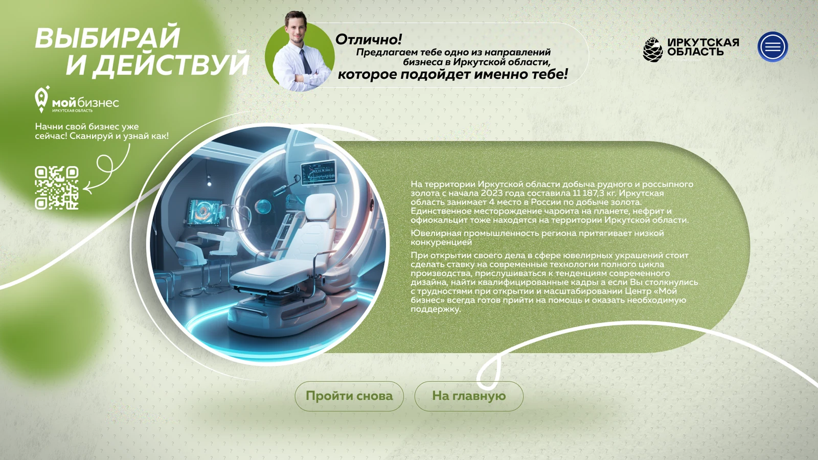 Тот же результат развёрнут: описание направления бизнеса в регионе