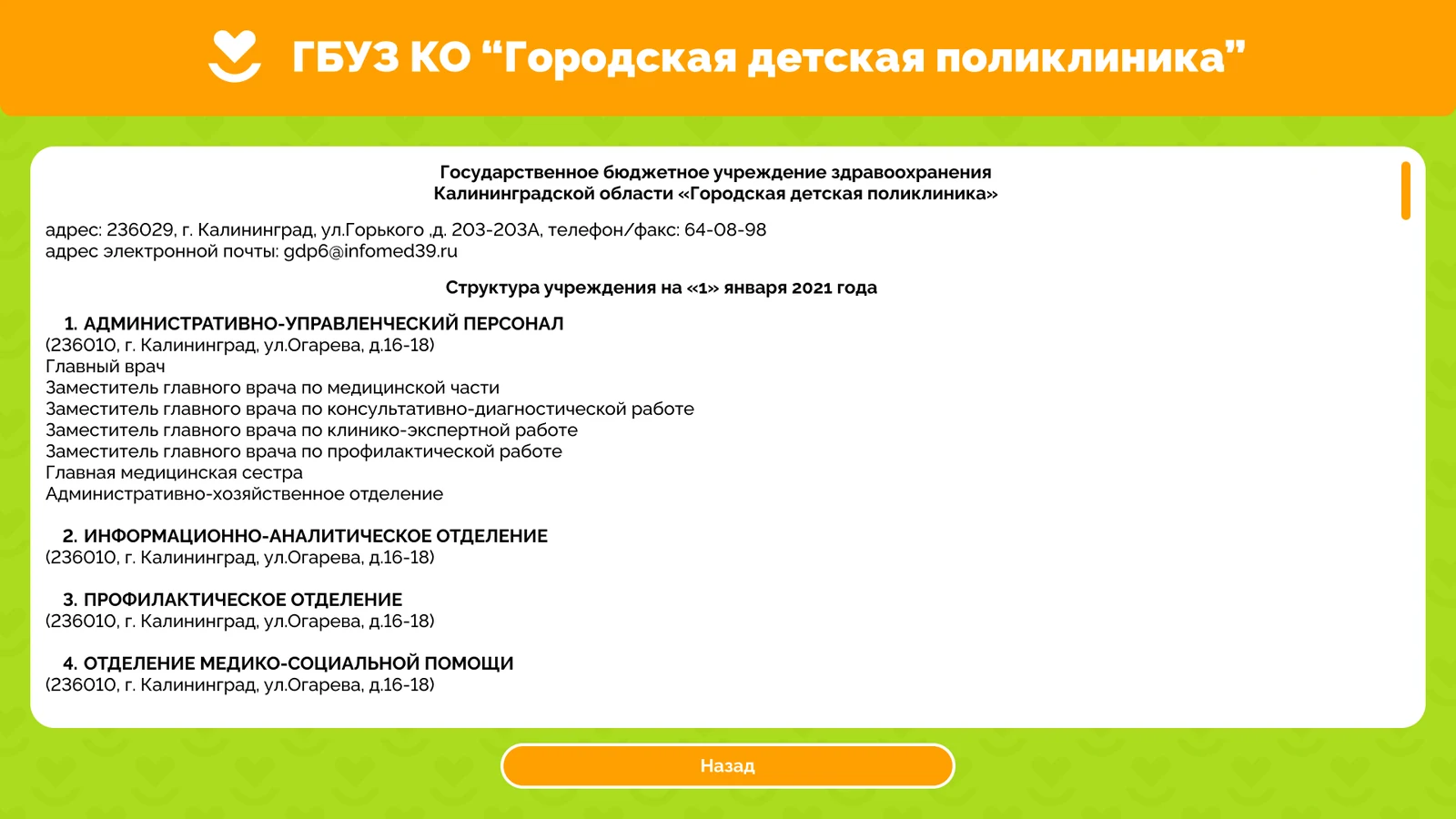 Структура и органы управления учреждения