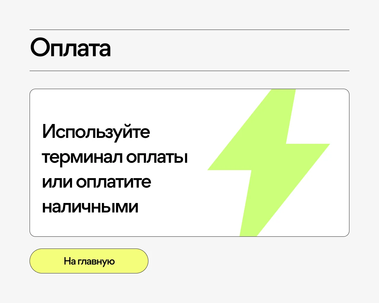 Оплата: терминал или наличные