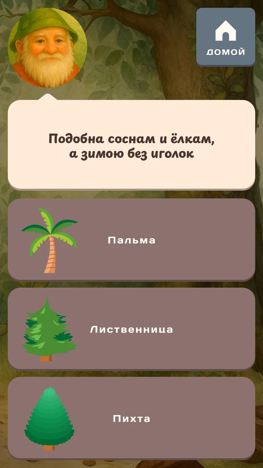 Лесовичок: Загадка с тремя вариантами-иллюстрациями