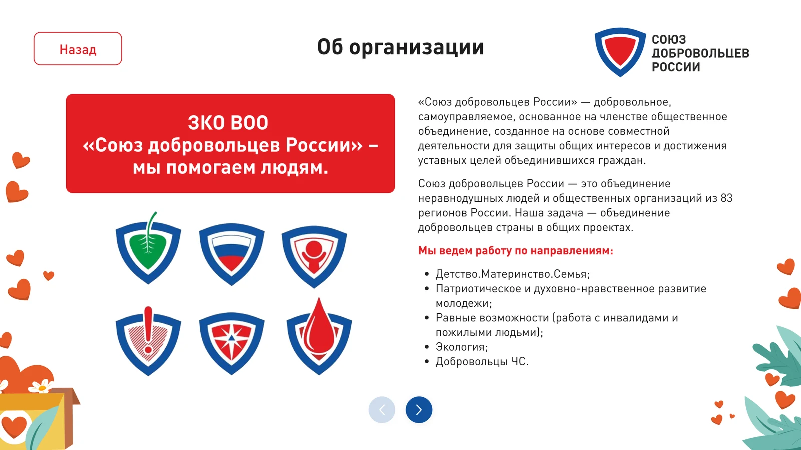 Раздел об организации и направления работы