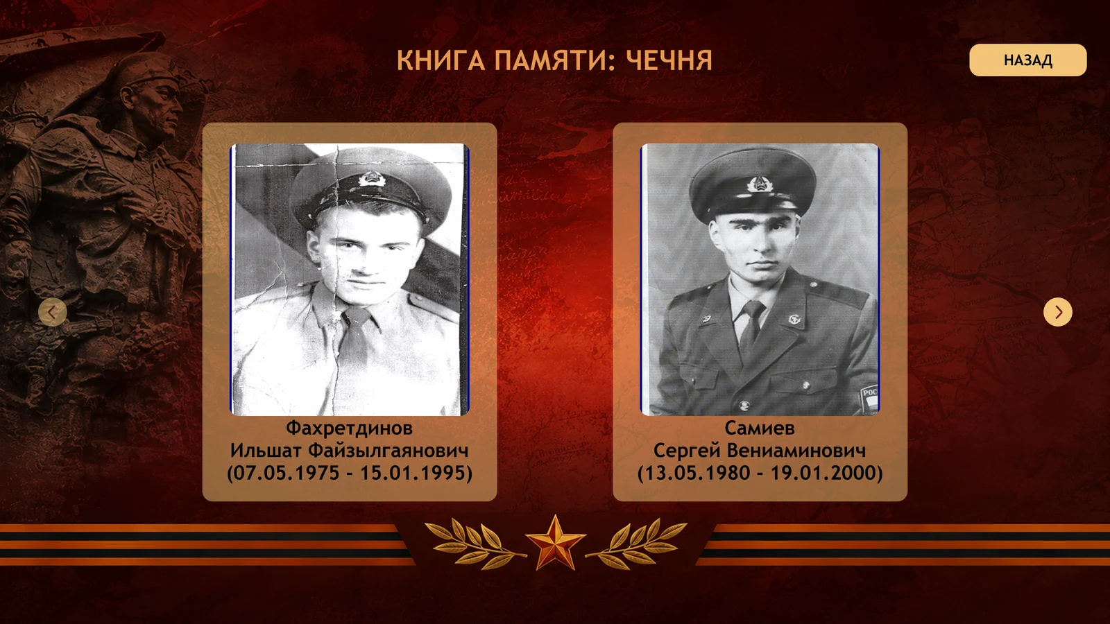 Книга памяти: Чечня — карусель портретов земляков с годами жизни