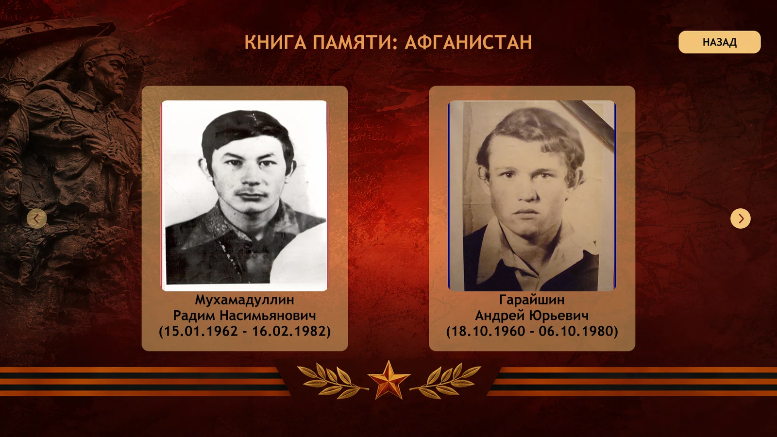 Книга памяти: Афганистан — портреты земляков с датами