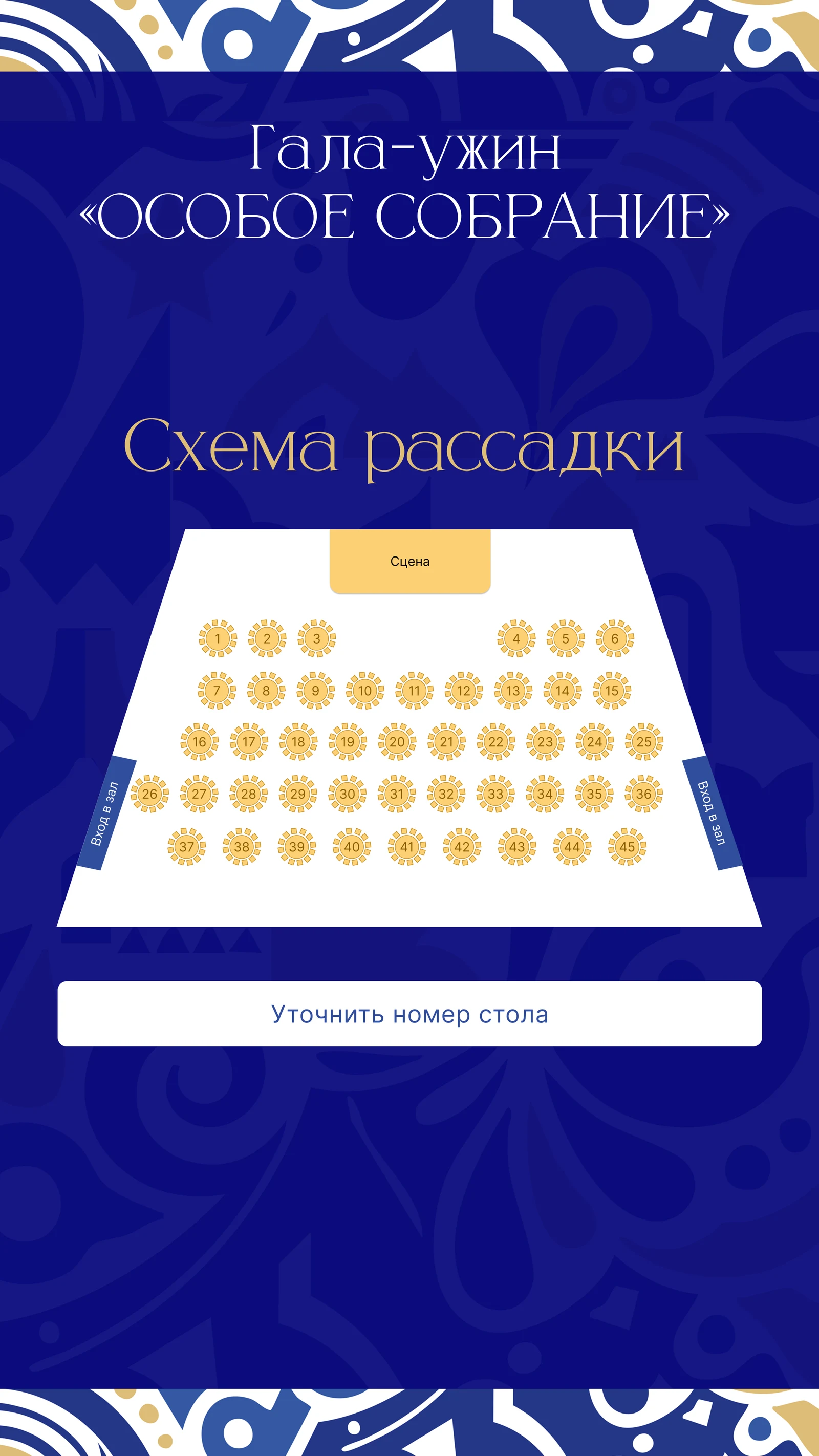 Юбилей в Тбилиси: терминал рассадки гостей